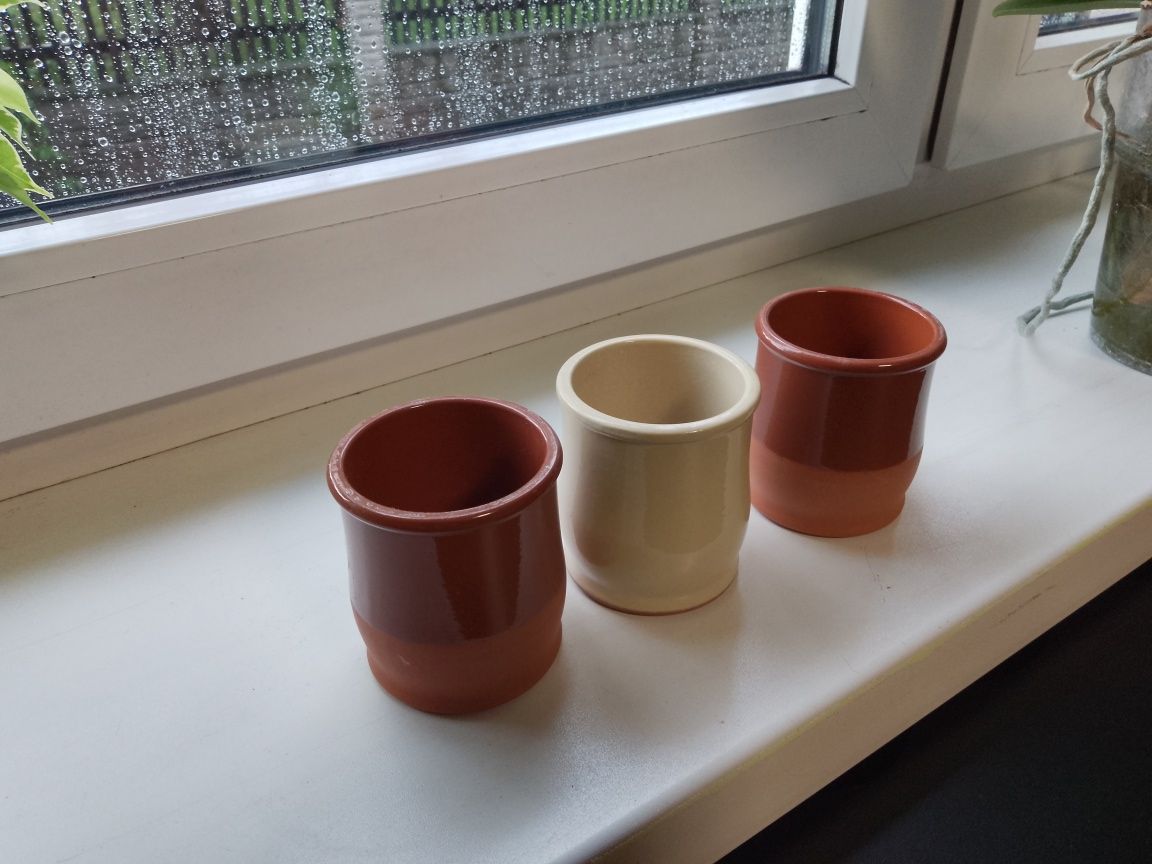 Zestaw 3 ceramiczne doniczki