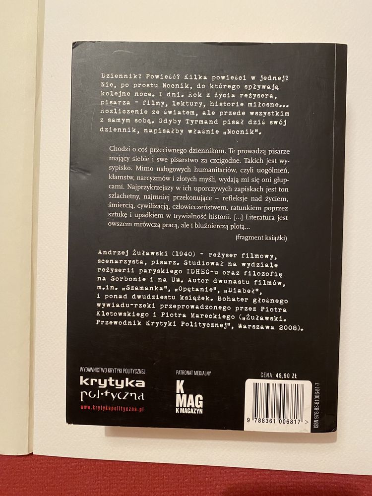 Książka „Nocnik” Andrzej Żuławski
