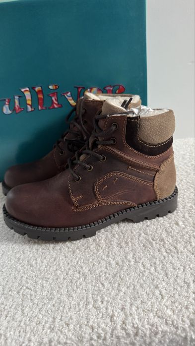 Nowe botki dla chlopca skorzane Gulliver 31 brazowe buty ocieplne