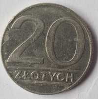 20zł z 1989 roku PRL OBIEGOWA ORYGINALNA Moneta. Polska
