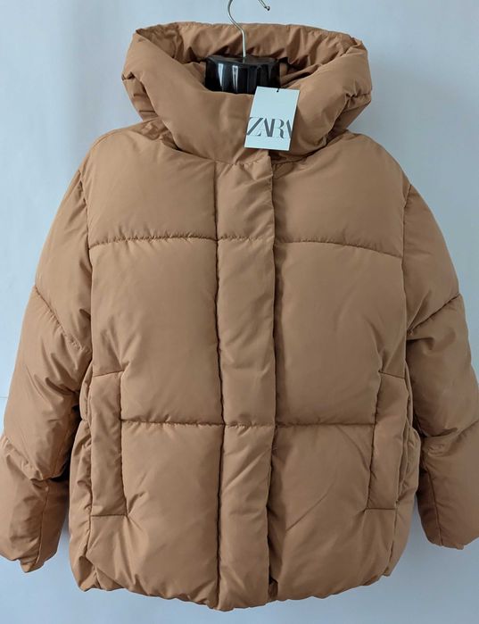 Куртка пуфер для дівчинки zara 164 пуффер капішон утеплена пуховик