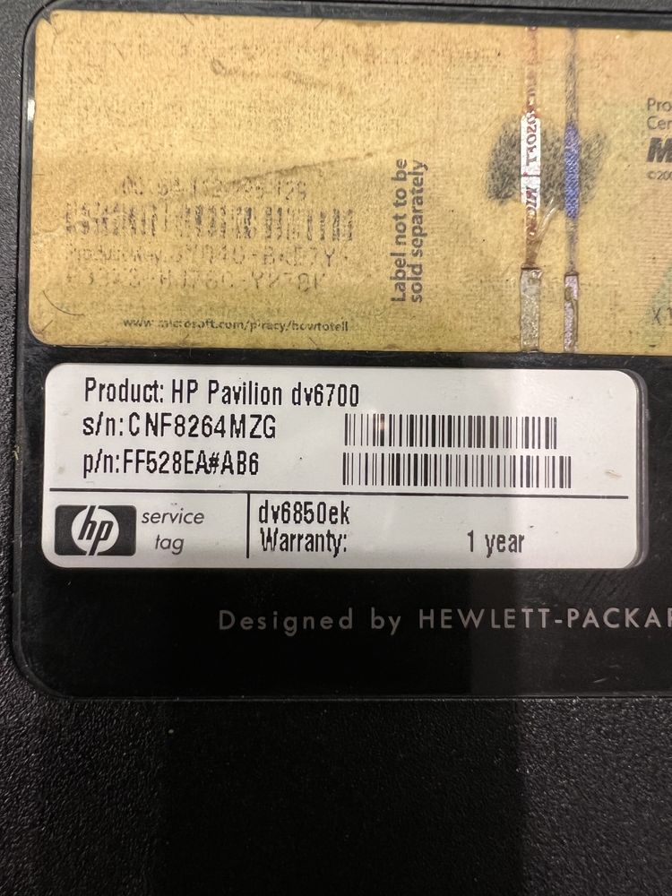 Материнская плата ноутбука HP Pavilion v6700