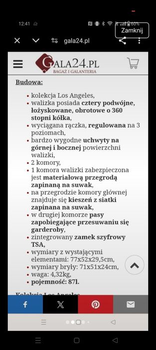 Duża walizka Puccini antracyt