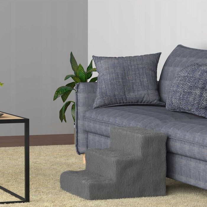 NOWE Schodki Rampa Dla Psa Kota 3-Stopnie Tapicerowane Łóżko  Kanapa