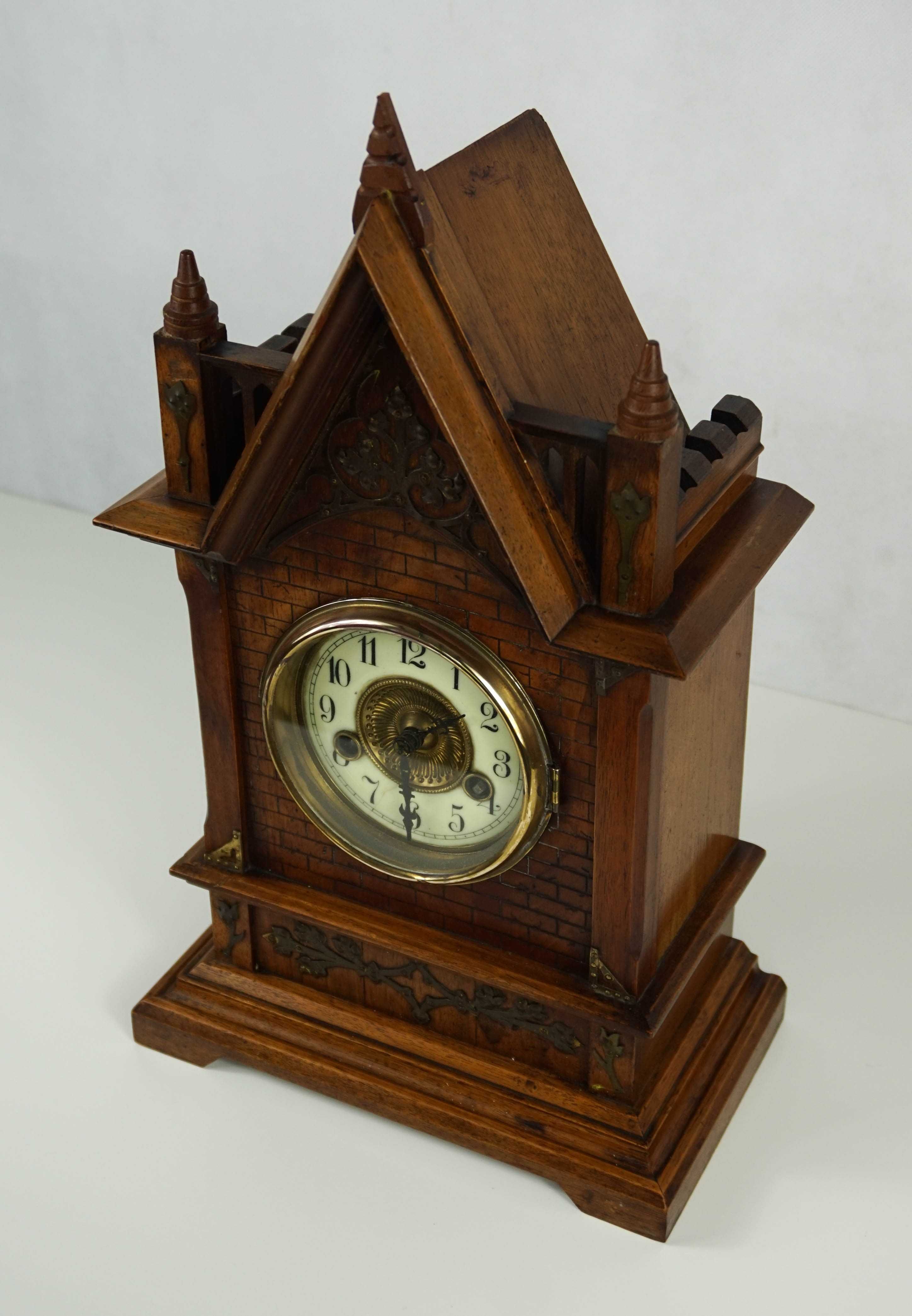 Piękny stary oryginalny zegar kapliczka H.A.U. - Antyk