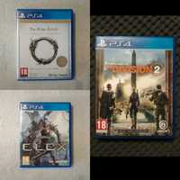 Trzy gry na PS4 - The Glder Scrolls, Elex, The Division 2