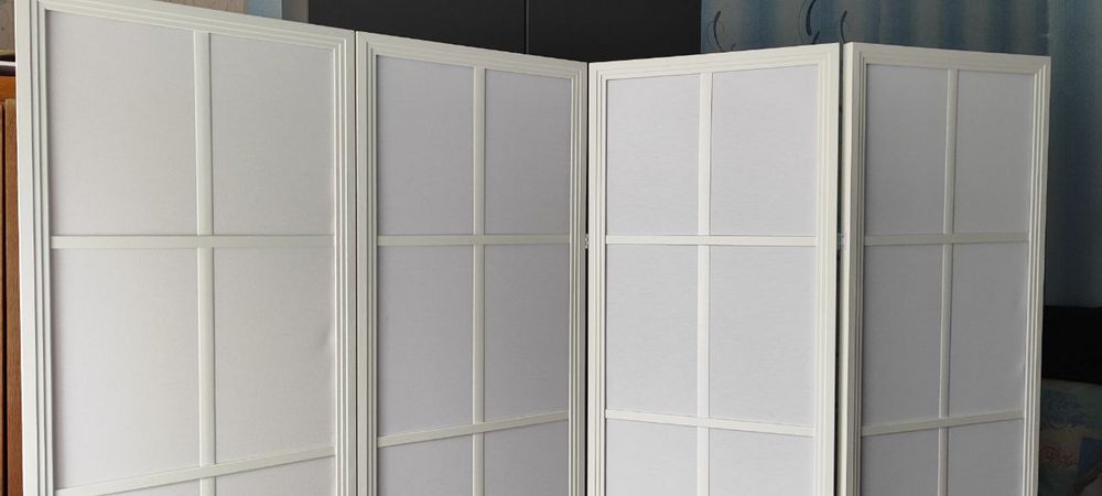 Белая Ширма Тканевая