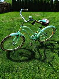 Wygodny miejski rower w kolorze miętowym