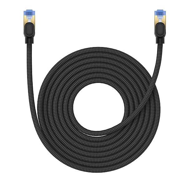 Baseus szybki kabel internetowy RJ45 cat.7/10Gbps 8m pleciony czarny