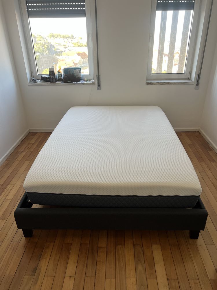 Emma Original Hybrid V2 140x200 & Sommier ROANNE cinza 140x200