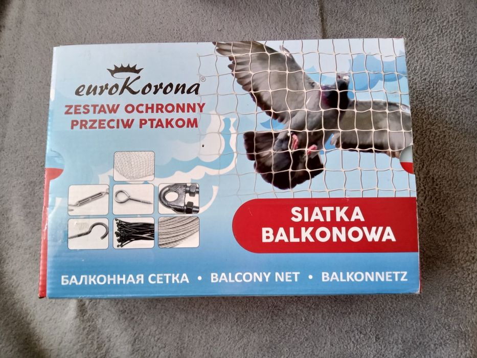 Siatka ochronna przeciw ptakom balkonowa Eurokorona 2x3m