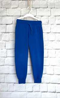 116 * H&M * niebieskie chabrowe spodnie dresowe indygo