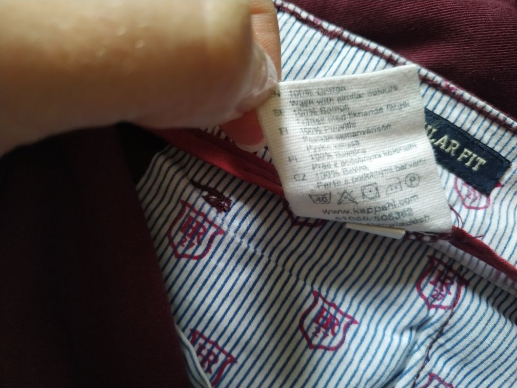 Spodnie chino HAMPTON CHINOS bordowe 33/32