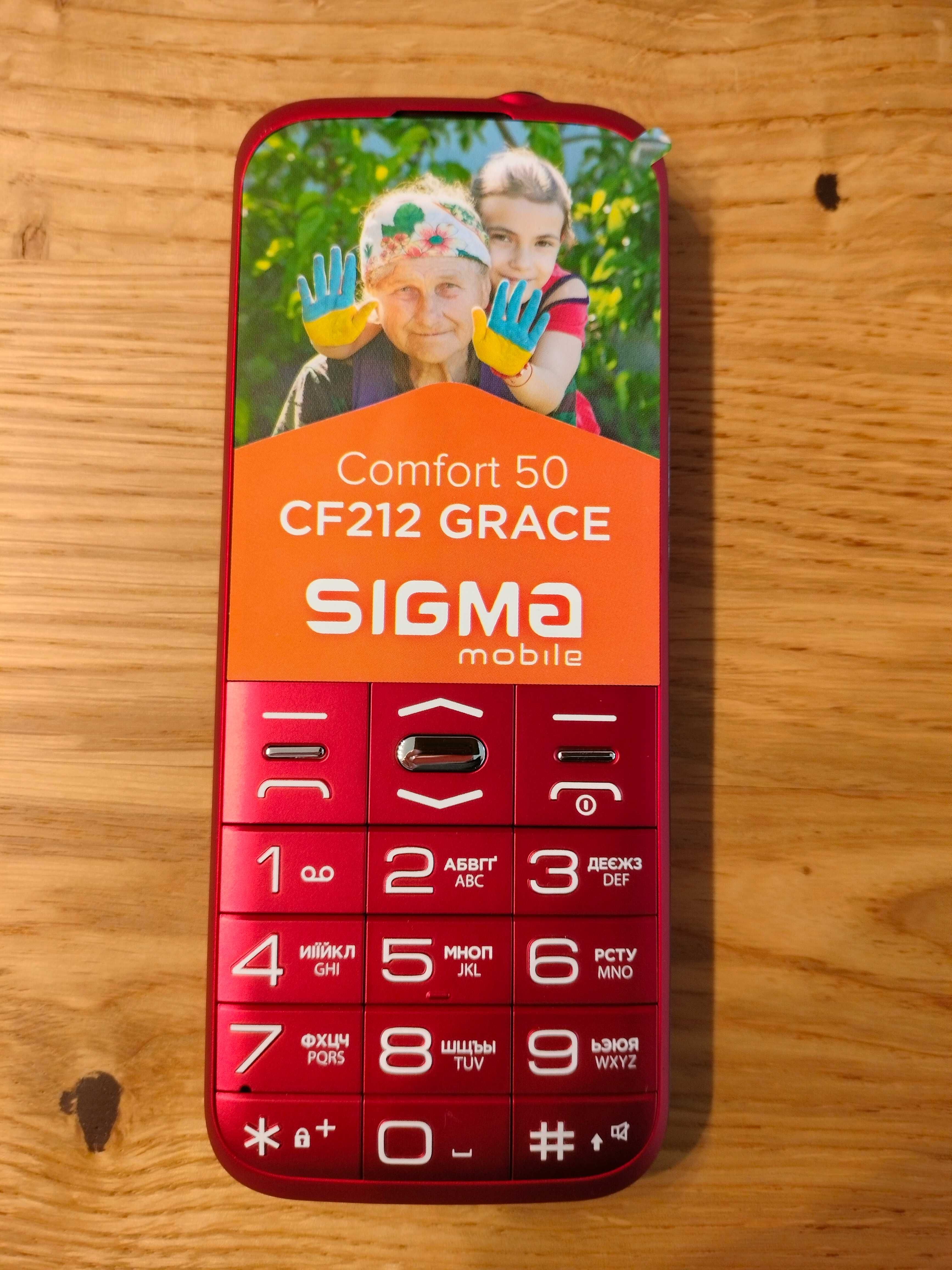 Мобільний кнопковий телефон Sigma Comfort 50 Grace Red для літніх