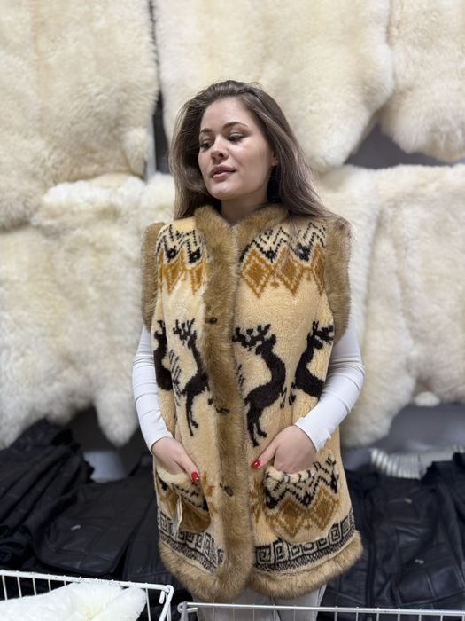 Жилетки з овчини, кожух, безрукавка