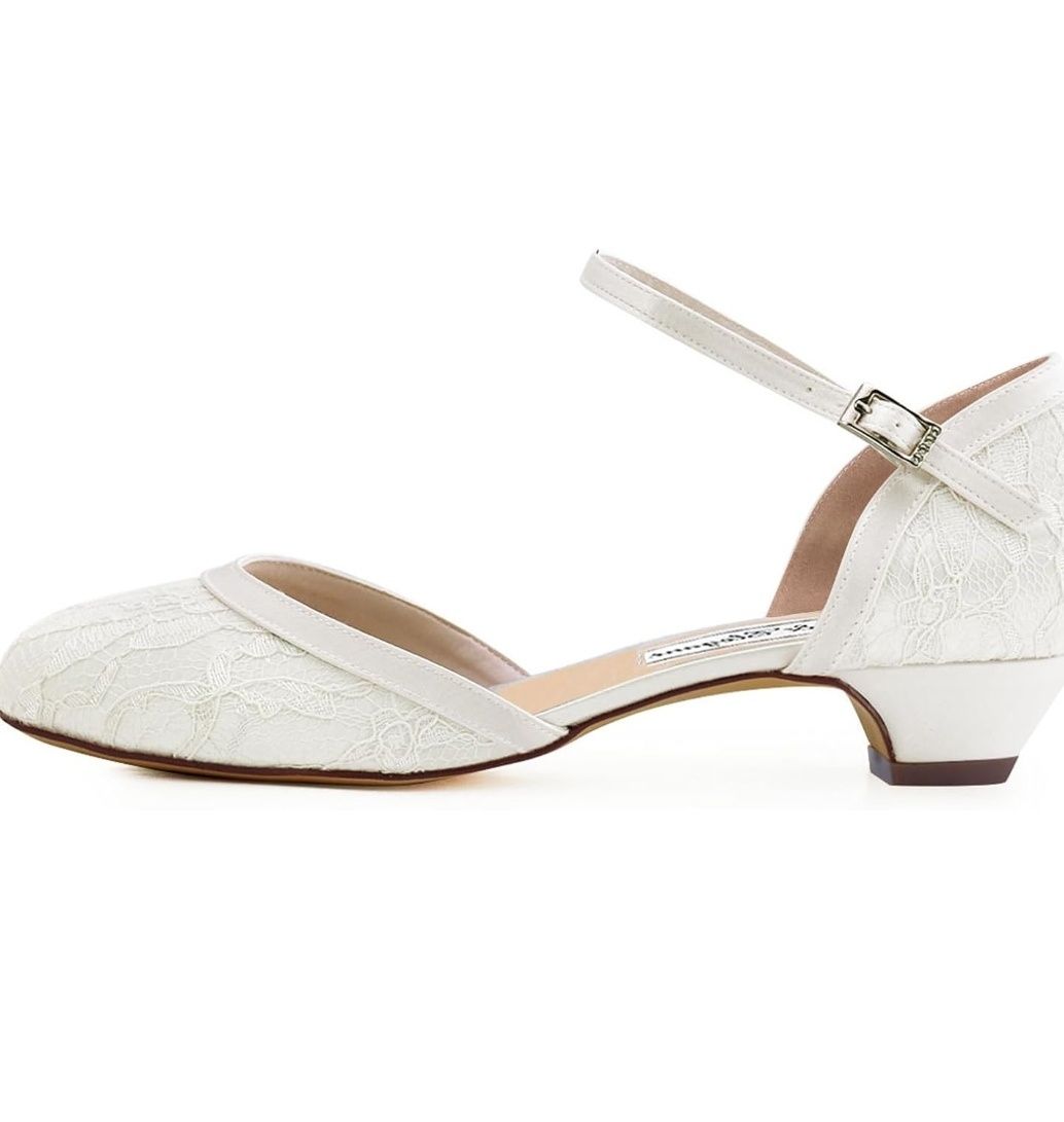 Rozm 40.Duosheng eleganckie buty ślubne w kolorze kości słoniowej HC16