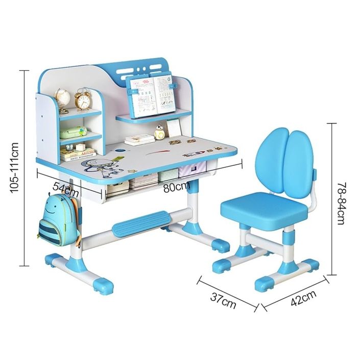 Zestaw stolika do nauki i krzeseł dla dzieci, duże biurko szkolne