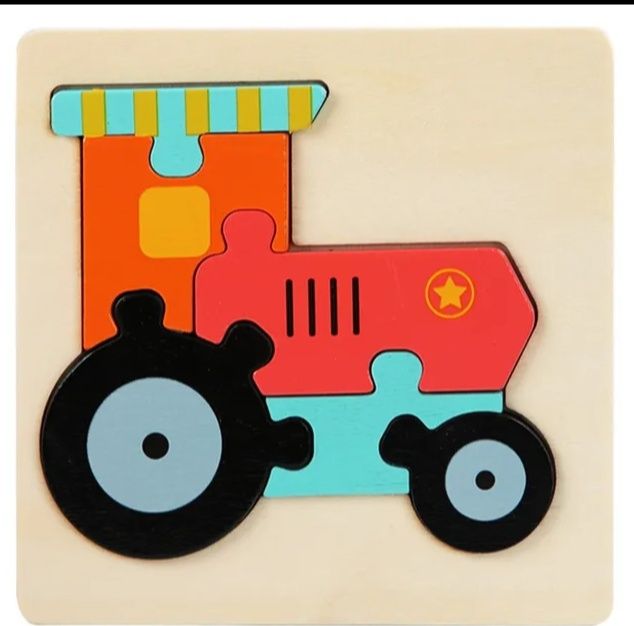 Drewniana układanka puzzle traktor Promocja
