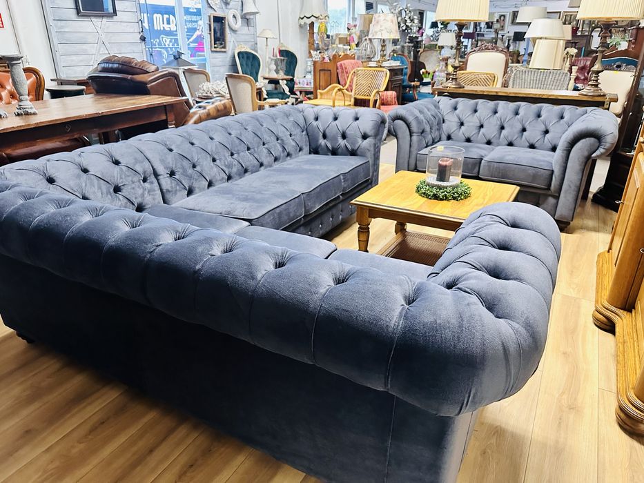IDEALNY ZESTAW CHESTERFIELD - rogówka + sofa 2 osobowa :)