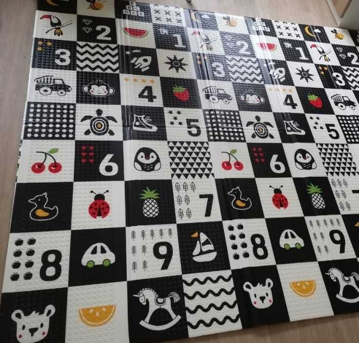 Mata Edukacyjna Składana Piankowa Dwustronna dla Dzieci 180x200cm