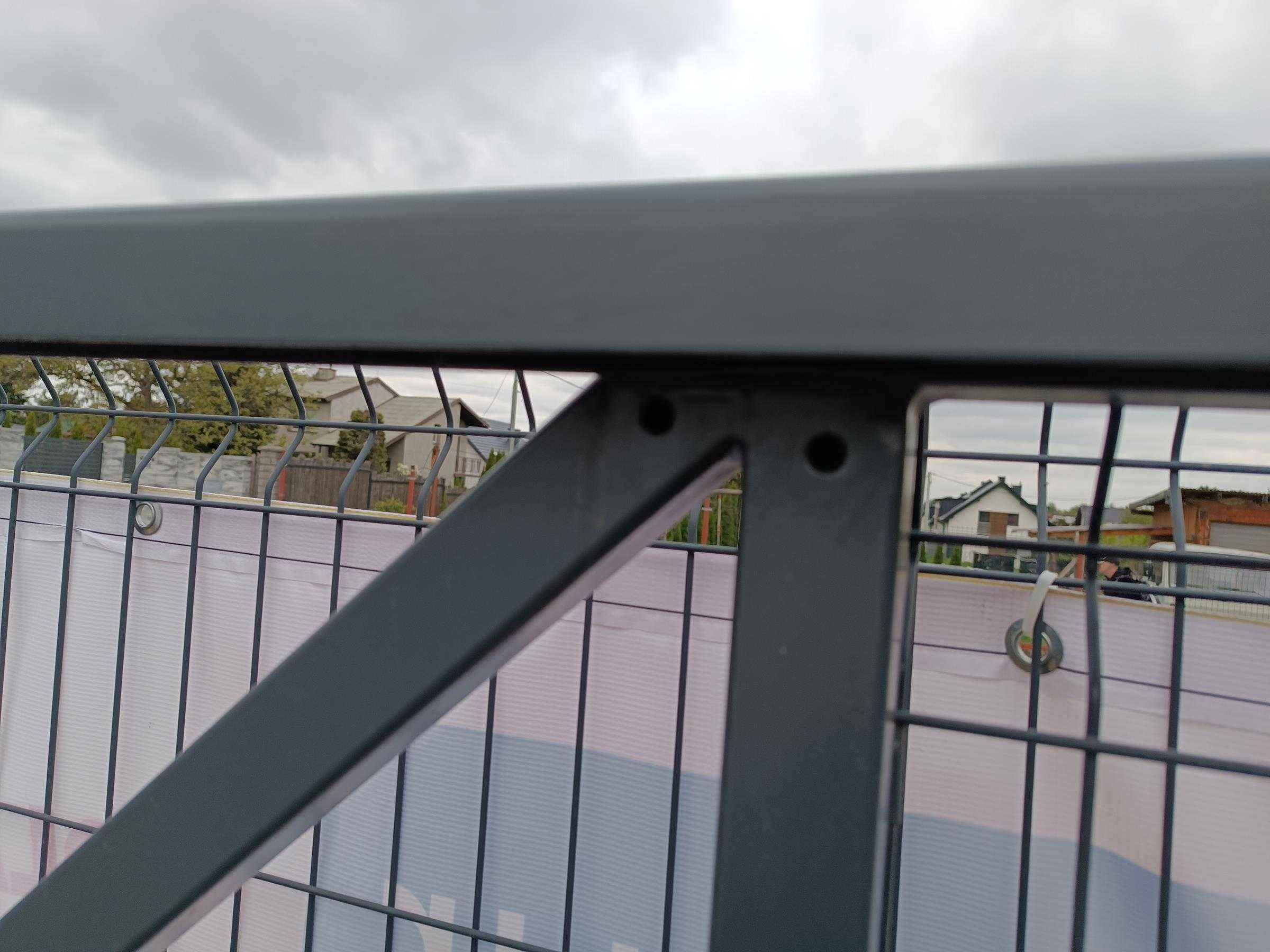 brama przesuwna grafit panelowa ocynk 2 lata +wózki+rolki