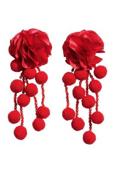 H&M kolczyki piękne czerwone