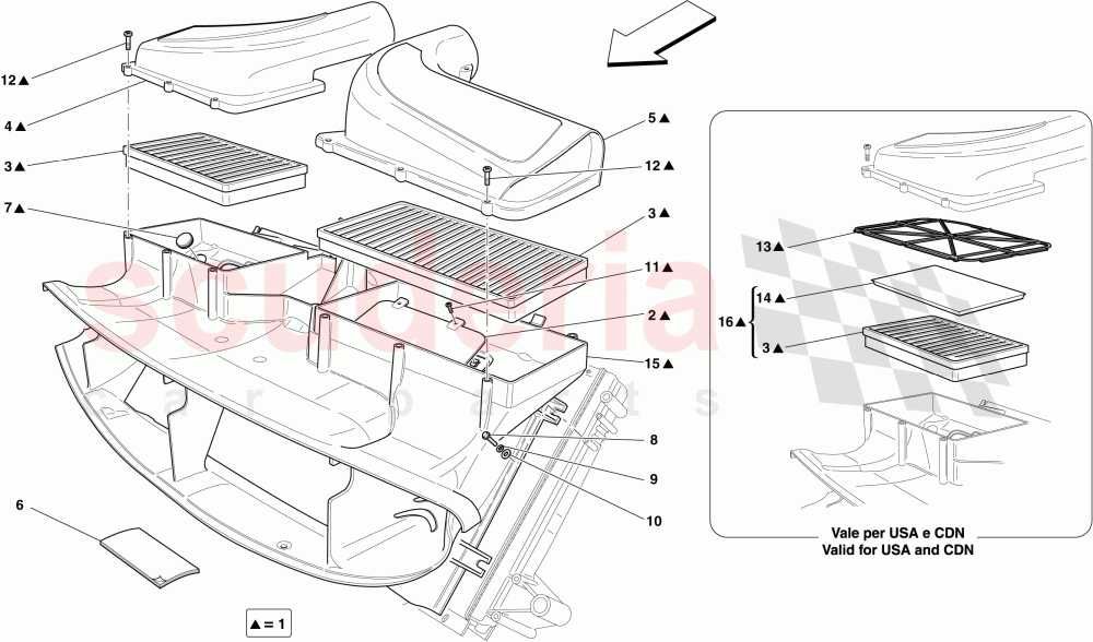 Ferrari California kierownica powietrza chłodnic grill wlot dolot filt