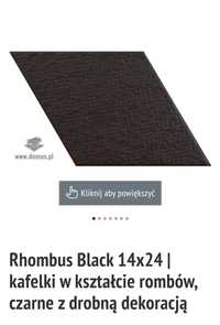 Płytki Equipe Rhombus Black z delikatną dekoracja