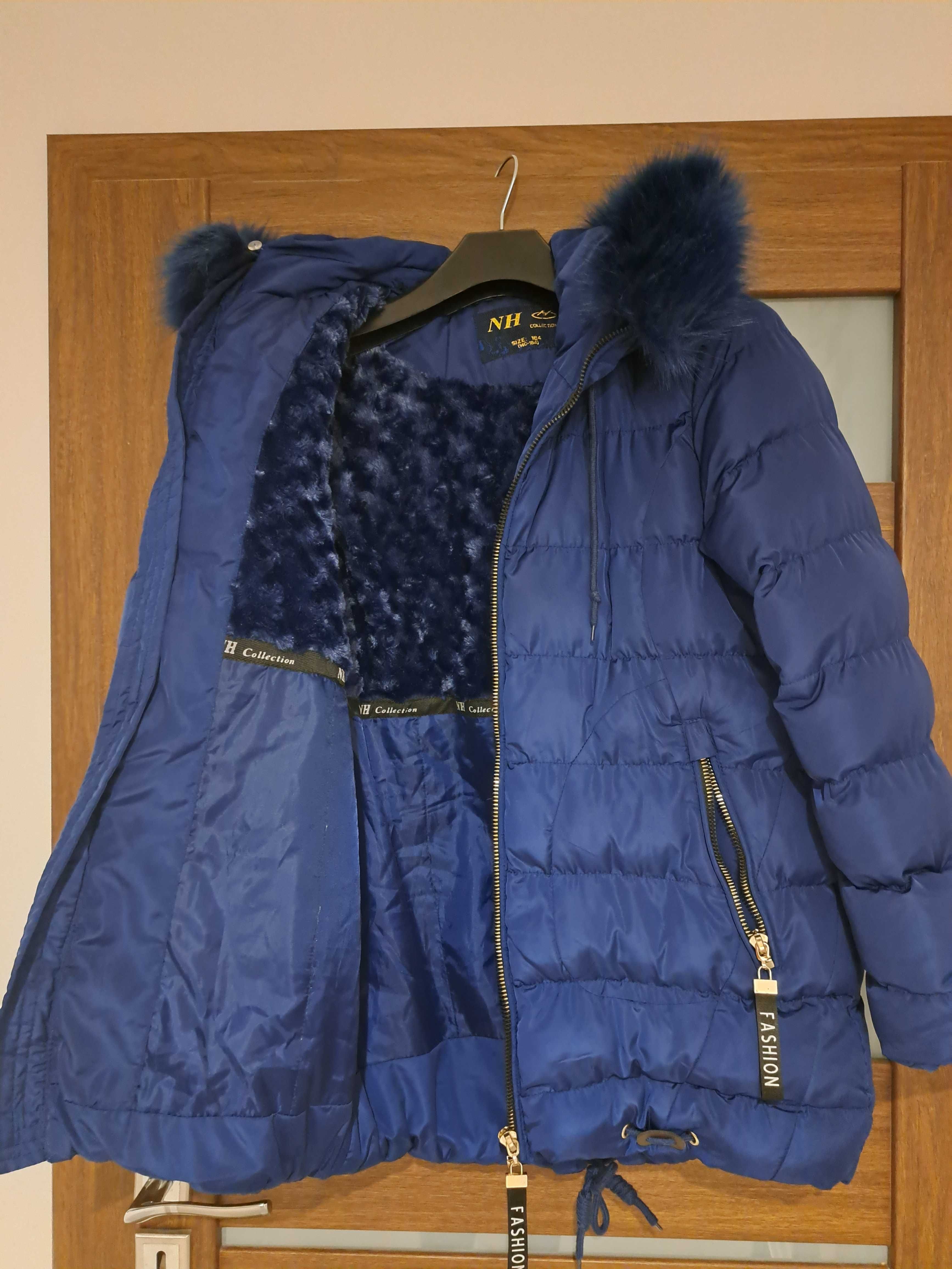 Kurtka ciepła płaszcz zimowa dla nastolatki r. 164