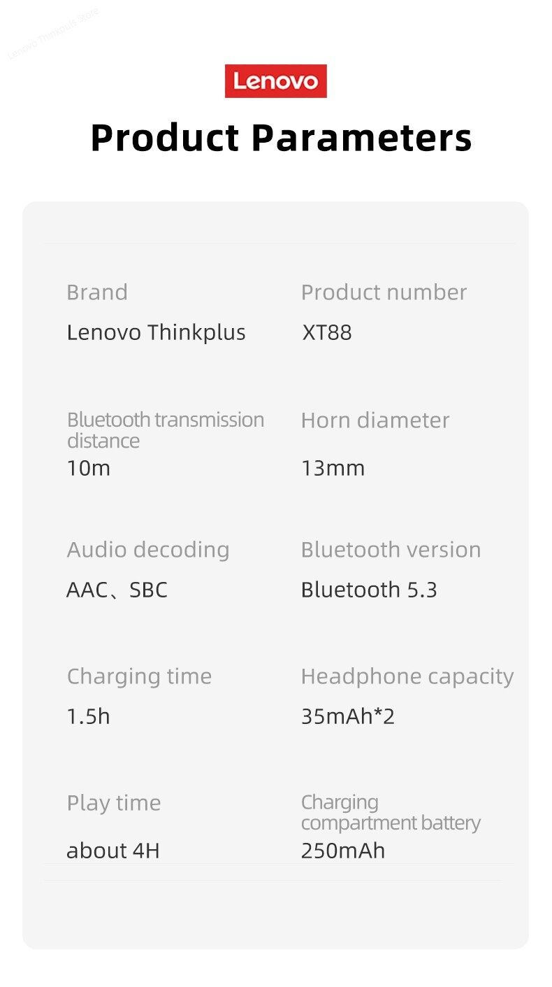 Навушники Lenovo ThinkPlus XT88 White НОВІ