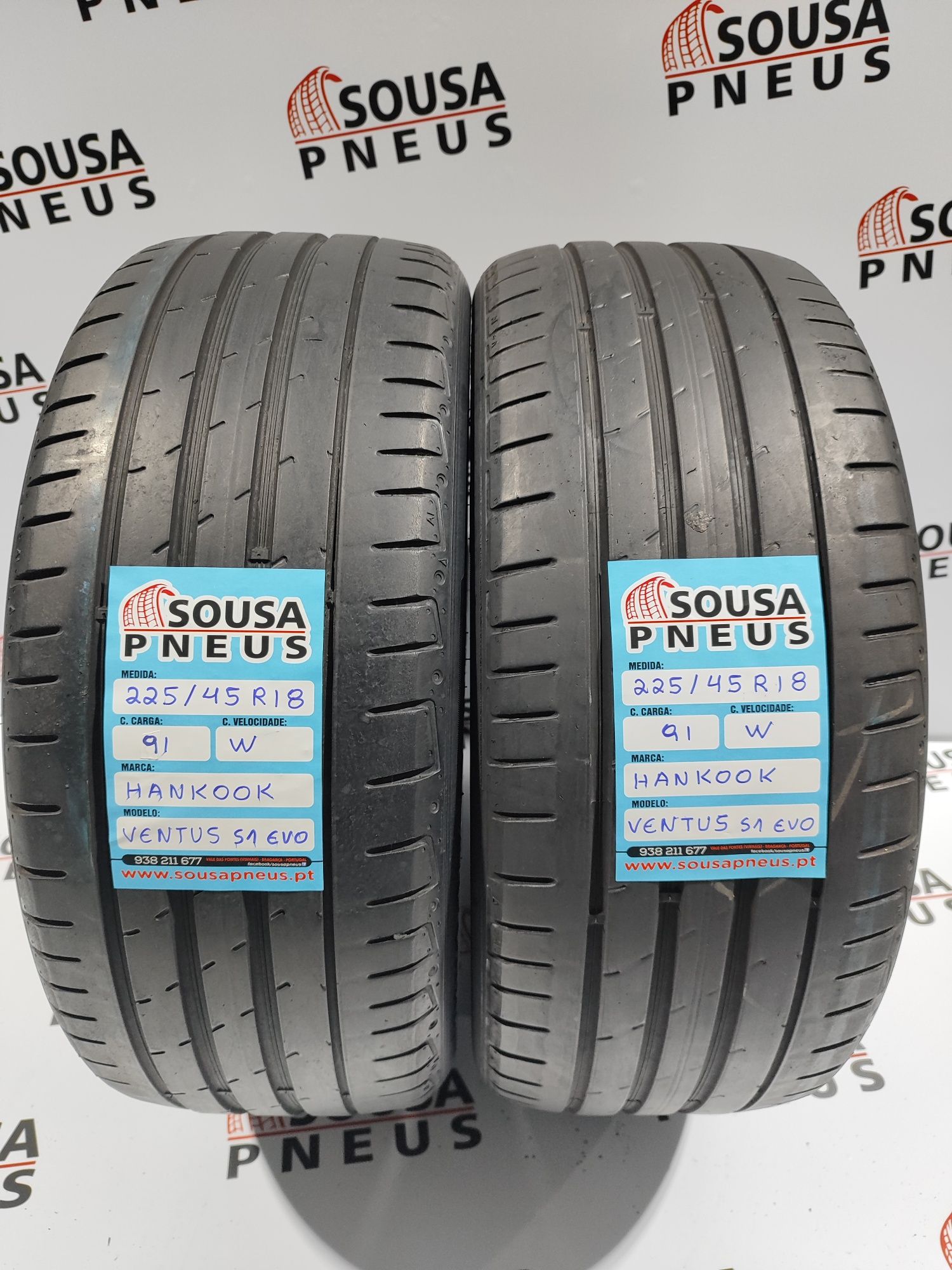 2 pneus semi novos 225-45R18 Hankook - Oferta dos Portes