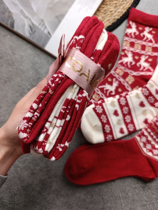 Жіночі кашемірові новорічні шкарпетки, женские новогодние носки