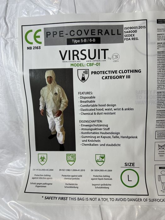 Захисний комбінезон VIRSUIT CBF-01 | Type 5/6 | Оптом