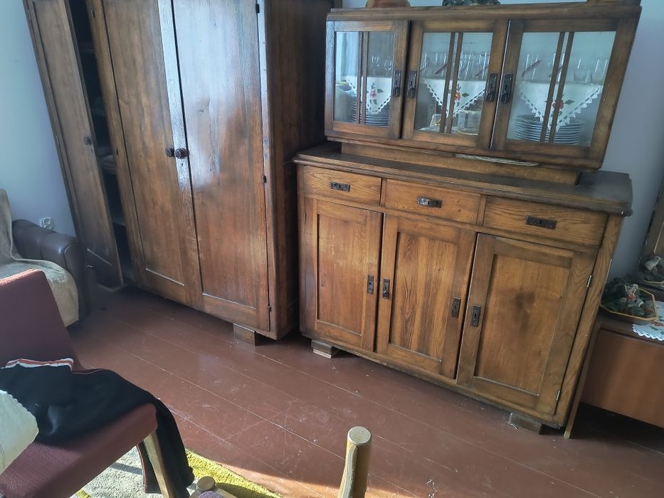 Meble dębowe szafa witryna