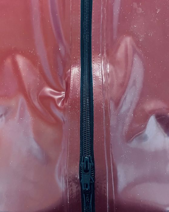 988/OD REKI XL Latex CHLOROWANY piekny kombinezon catsuit czerwony