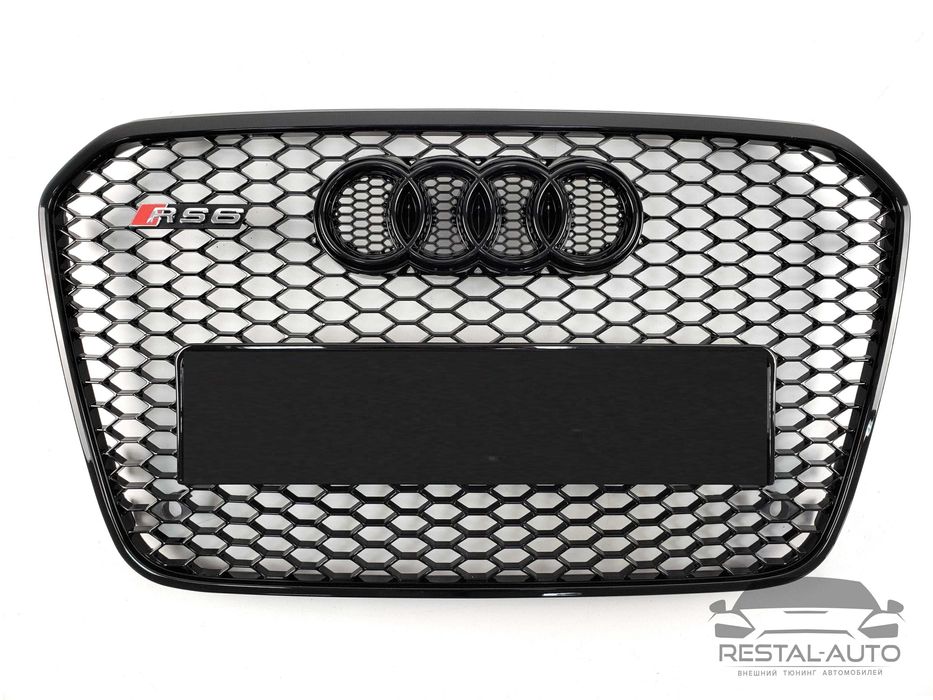 решетка радиатора Audi A6 2011-2014год Черная (в стиле RS) Решітка