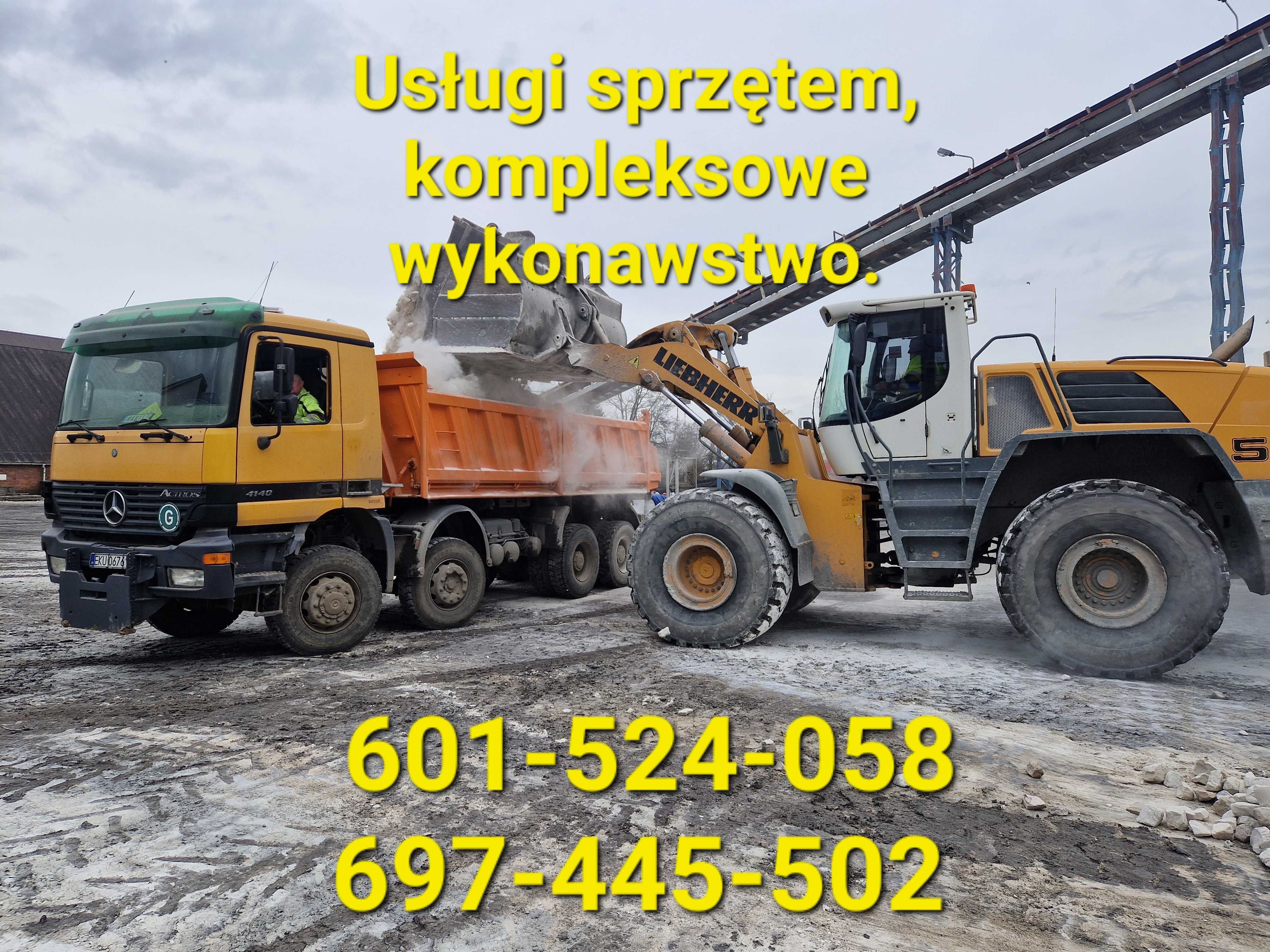 Niwelacja terenu rownanie spychem piach piasek ziemia koparka wywrotka