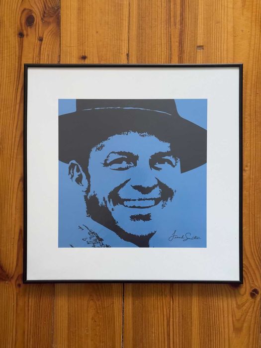 Frank Sinatra Niebieski Obraz w ramie Art print 40x40 cm