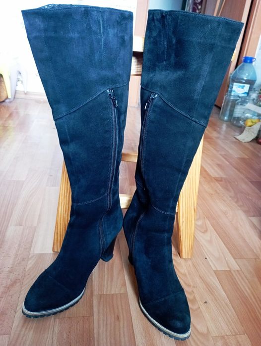 Сапоги чулки, натуральна замша