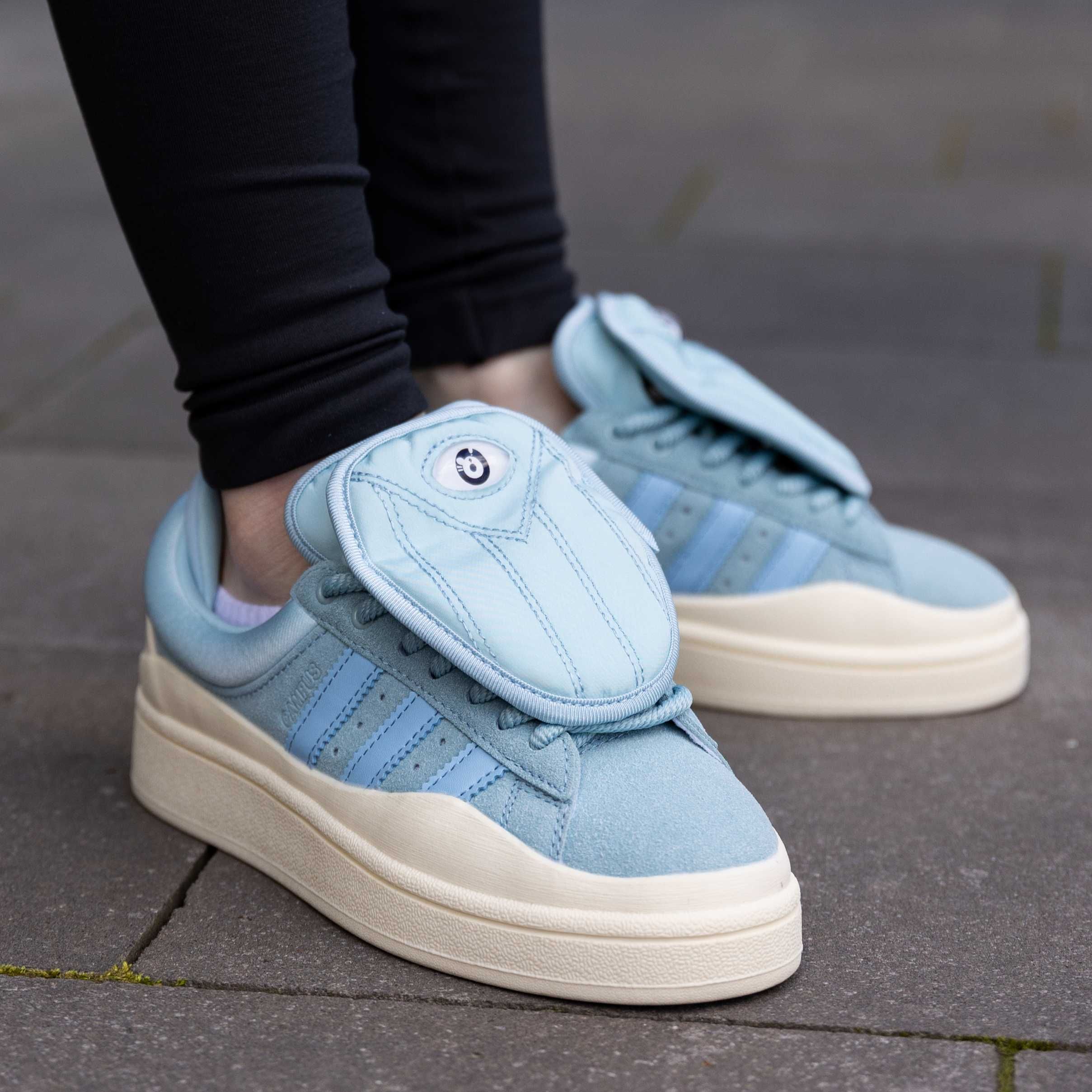 Кроссовки женские Adidas Campus x Bad Bunny Blue Cream Адидас кампус