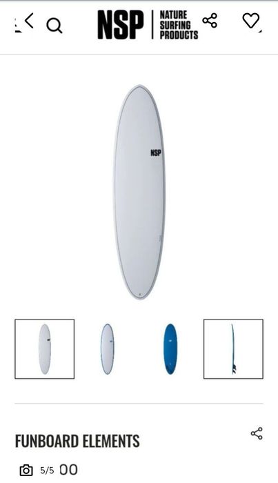 Surfboard NSP 6'8/leash/fins/cover