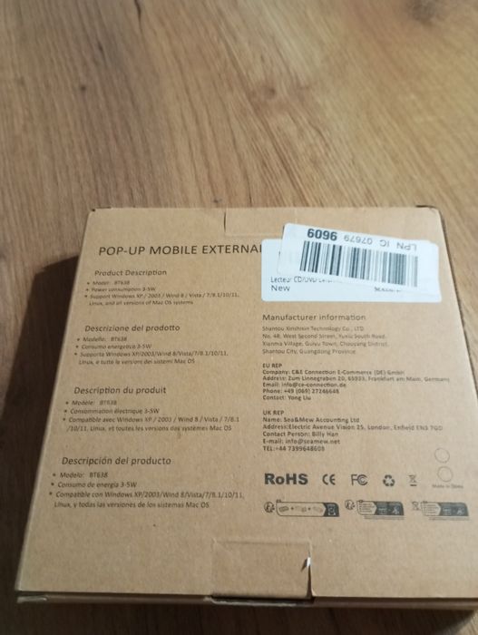 Nagrywarka CD (combo z DVD) zewnętrzna Cocopa BT638