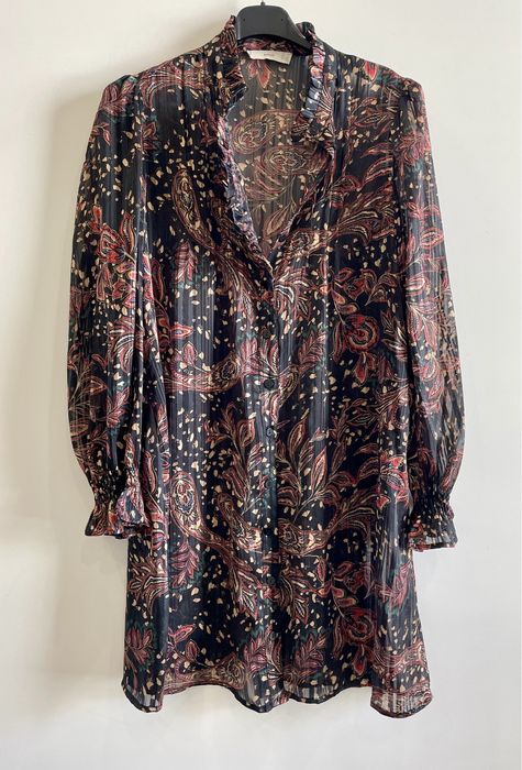 Vestido ou túnica colorida com fios brilhantes (Mango, tamanho XS)