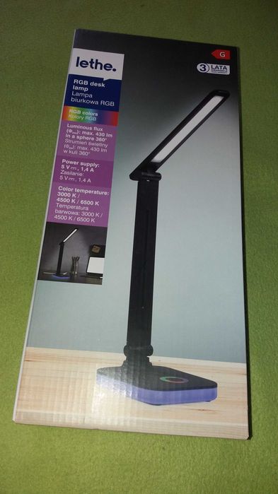 Lampa biurkowa Rgb Lethe z wbudowanym akumulatorem