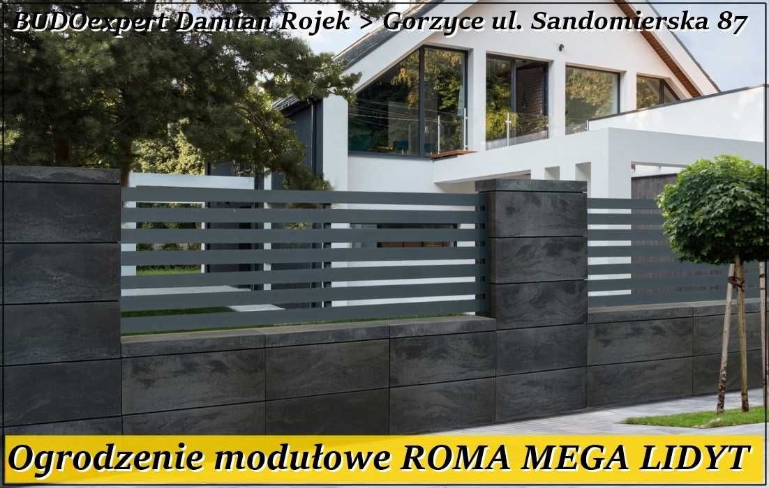 Ogrodzenie Joniec ROMA MEGA kolory Galena Gabro Aragon Turmalin Lidyt