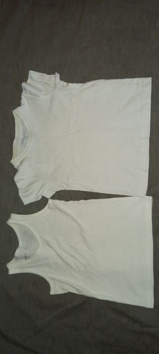 Biała koszula 110-116+podkoszulki