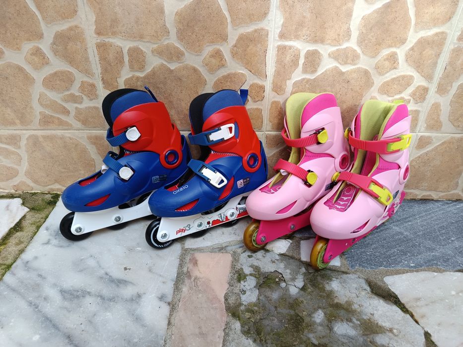 2 pares de patins  em  linha nu 34/36