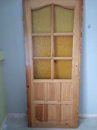 Drzwi drewniane sosnowe 80cm prawe