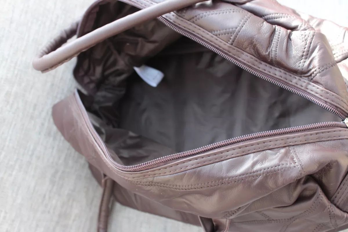 Велика сумка Cotton нова шкіряна коричнева зручна велика дорожня