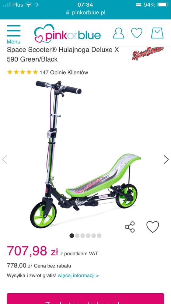 Hulajnoga space scooter na napęd